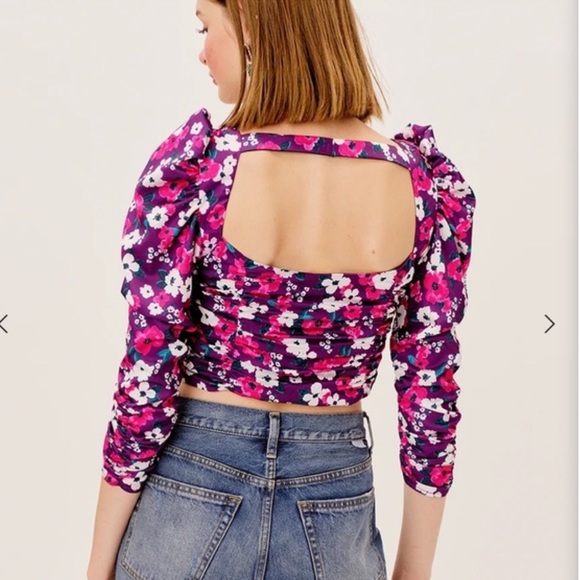 For Love And Lemons Penny Blouse in Fuchsia, Size XSmall - Picture 11 of 16